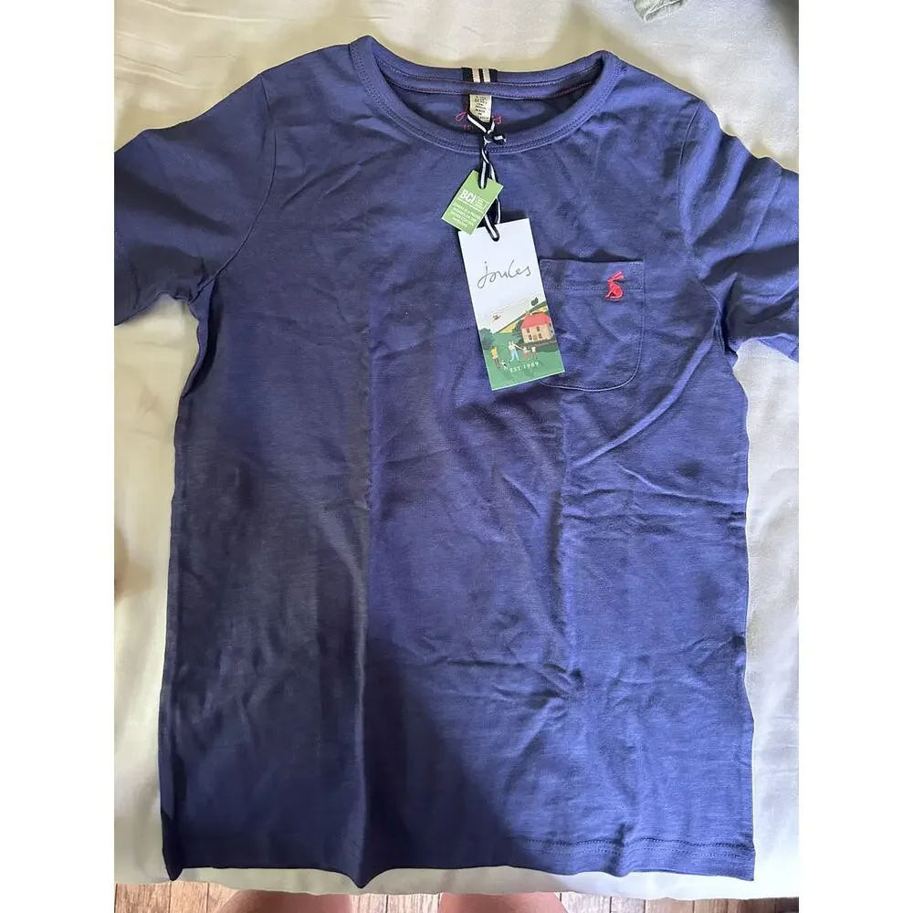 NEW Joules Navy Blue Pocket Shirt size 9-10